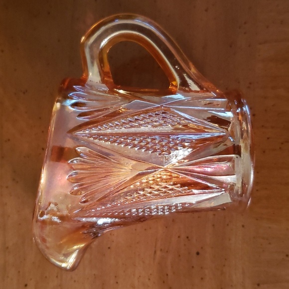 Vintage Carnival Glass Sowerby Split Diamond Marigold creamer EUC - Picture 3 of 9